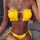 Sexy Bikini Set Thong Swimsuit Bandage halter Swimwear带胸垫