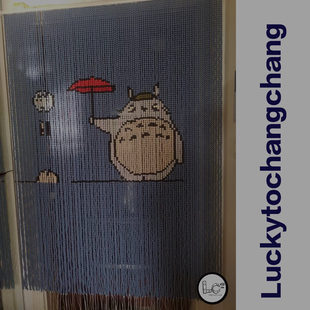 饰 饰隔断装 龙猫手工串珠珠帘diy珠帘装 饰材料玄关卧室挂帘装