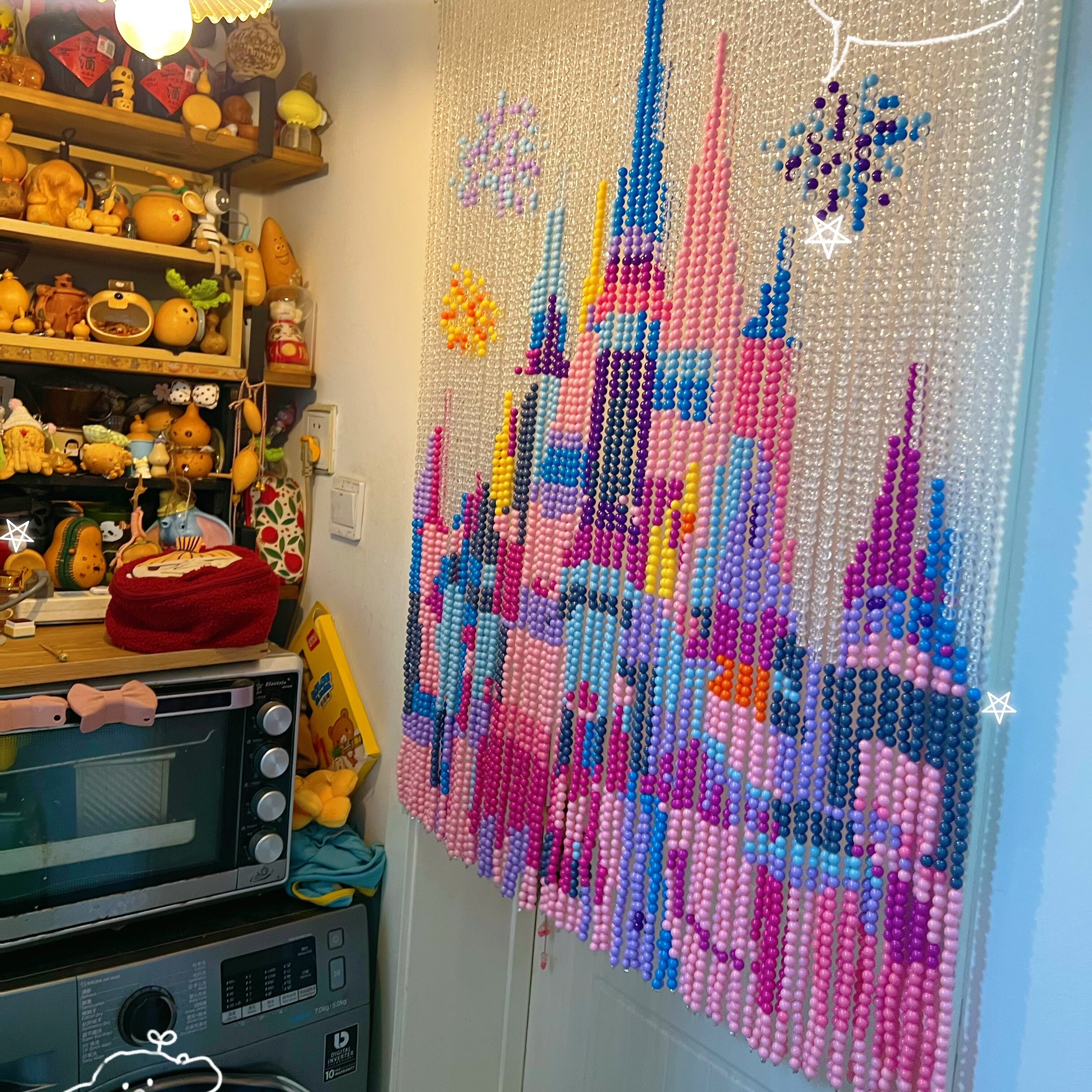 梦幻城堡手工串珠珠帘diy珠帘装饰材料玄关卧室挂帘装饰隔断装饰