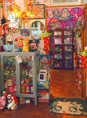 luckytochangchang妙妙猫串珠帘门帘玄关卡通门帘珠帘