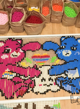 luckytochangchang串珠帘carebears爱心熊珠帘门帘隔断帘装饰帘