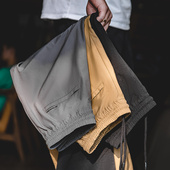 轻美式 长裤 四面弹垂感抗皱休闲裤 直筒锥形西装 子男春 薄款 马登工装