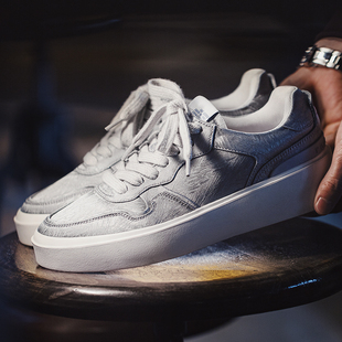 透气低帮潮鞋 男小众百搭厚底休闲鞋 国风丝绸板鞋 马登2026新款