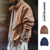 复古麂皮绒哈灵顿G9夹克美拉德vintage短款 马登工装 美式 外套男春