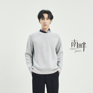 2025SPR 初春基础圆领马吉拉廓形轻奢风粗针肌理纹毛衣针织衫