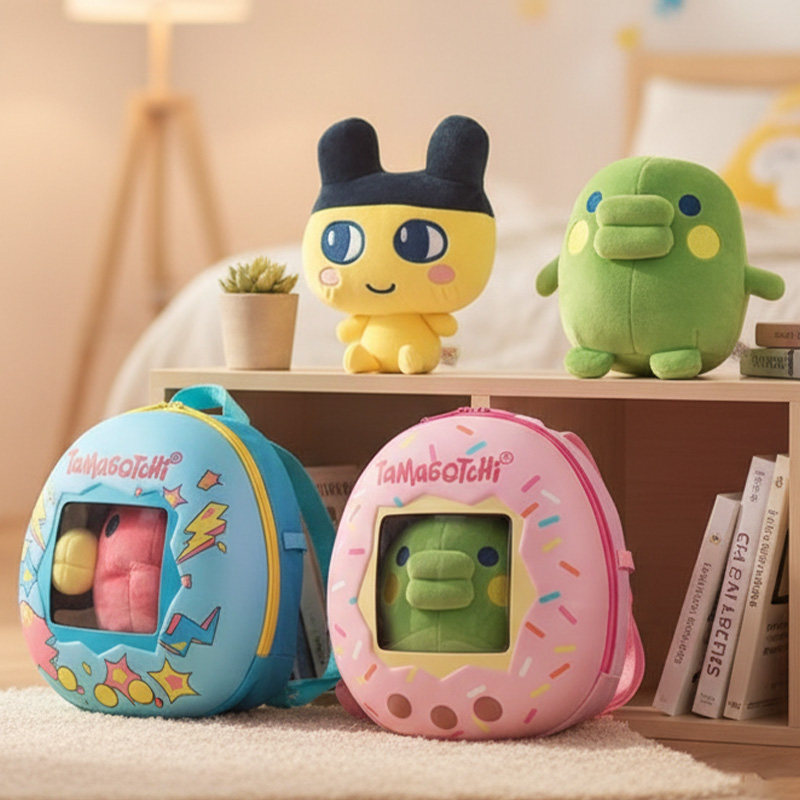 万代Tamagotchi拓麻歌子毛绒背包公仔儿童背包玩具挂件节日礼物,模玩/动漫/周边/娃圈三坑/桌游,动漫毛绒/抱枕/坐垫,淘宝优惠券,粉丝福利购,淘宝优惠卷