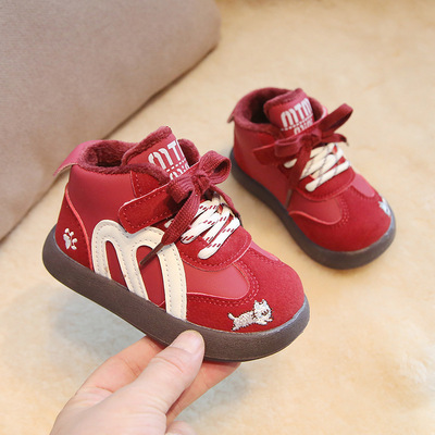 2025冬季加绒新款儿童运动鞋二棉