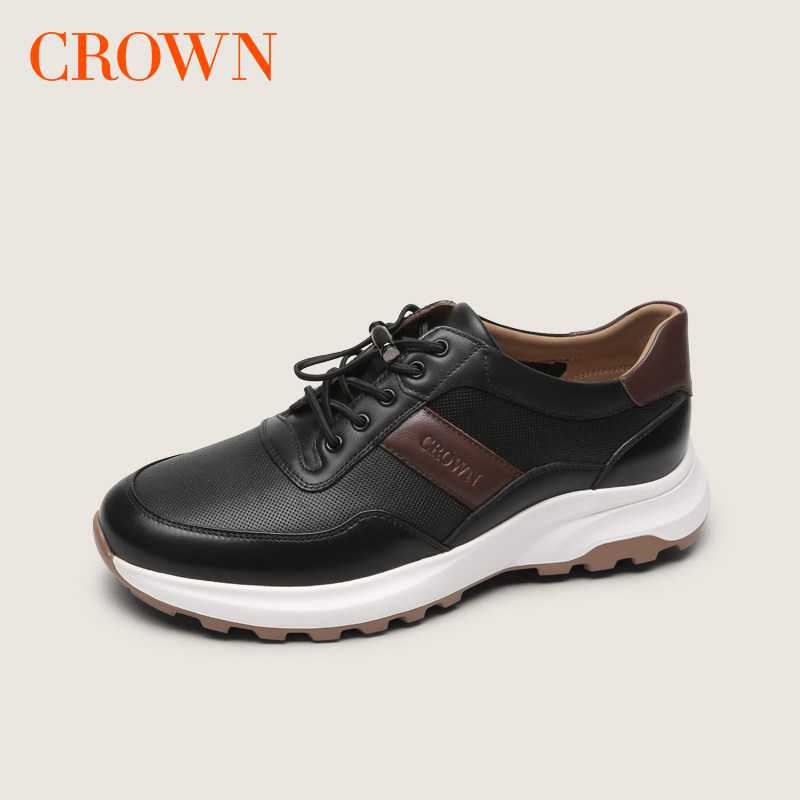 皇冠透气休闲皮鞋运动鞋