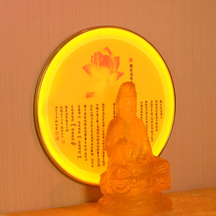 佛龛背景灯佛像背光灯佛堂神台背后佛光圈观音菩萨心经灯佛龛装饰