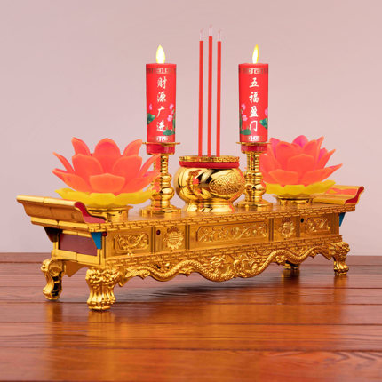 LED电子蜡烛灯电香炉一体莲花灯佛供灯家用观音财神灯仿真长明灯