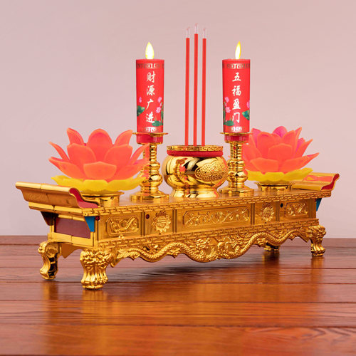led电子蜡烛香炉一体莲花财神灯