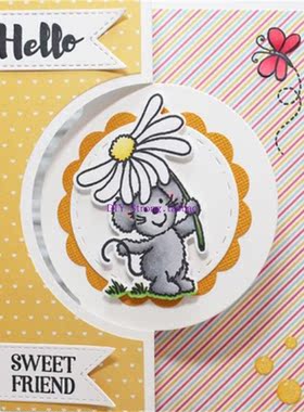 scrapbook DIY相册制作卡片 切割模具 +透明印章 老鼠 Z91