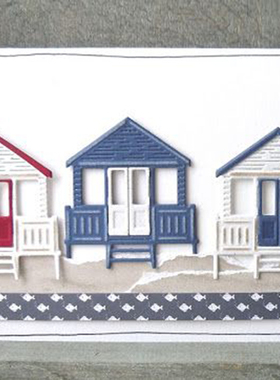 7663海边小屋 切割模板DIY模具cutting die手账Scrapbook贺卡制作