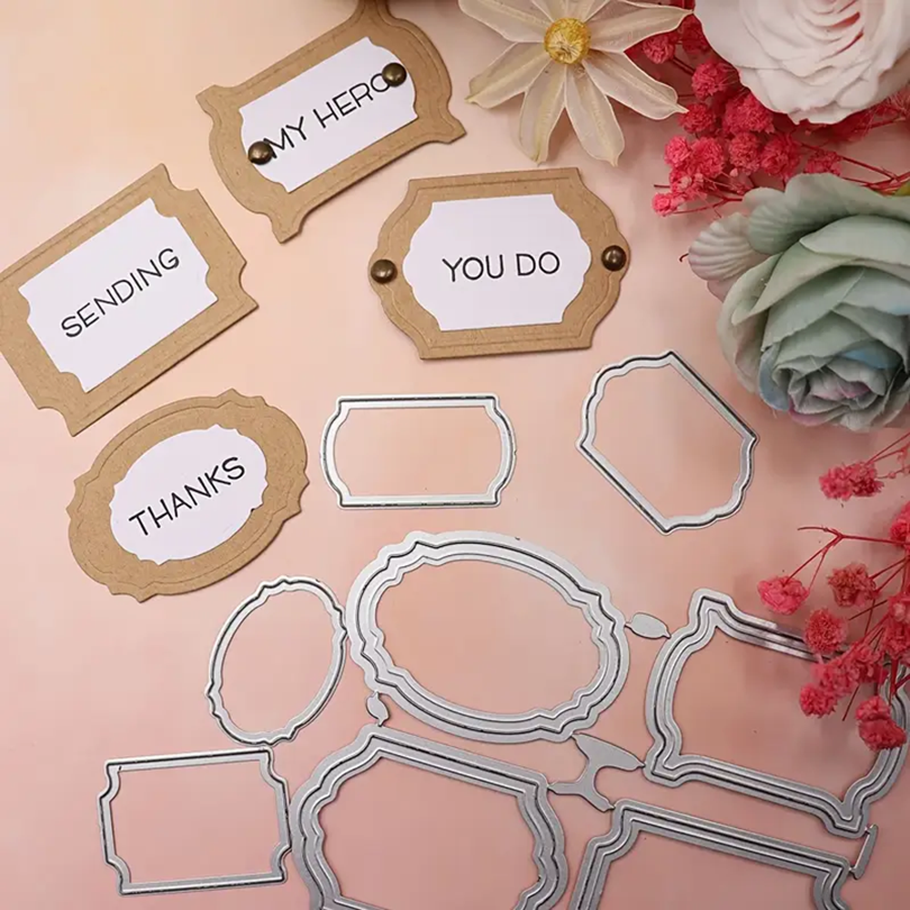 7318标签切割模具DIY cutting die碳钢模板Scrapbook手账贺卡制作