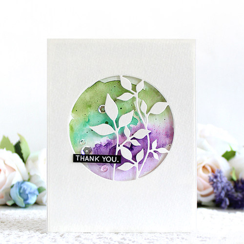 7823圆形树叶背景切割模板DIY模具Cutting die Scrapbook手账制作