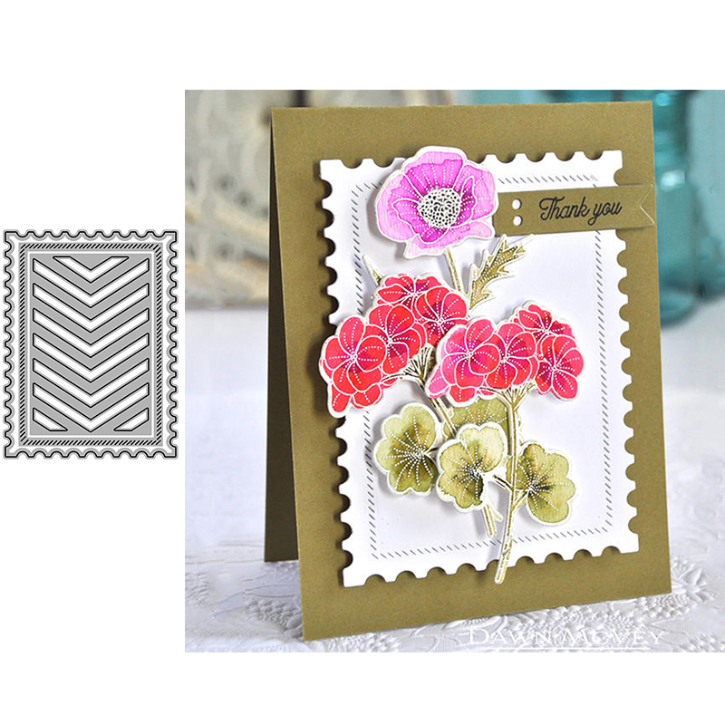 5695镂空背景邮票边 切割模板DIY模具cutting die 贺卡手账制作