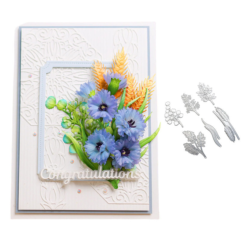 麦穗树叶切割模具DIY cutting die碳钢模板Scrapbook手账贺卡制作