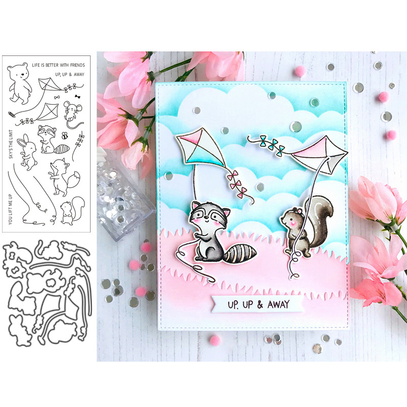6260动物放风筝 切割模板DIY cutting dies切割压花模板+透明印章