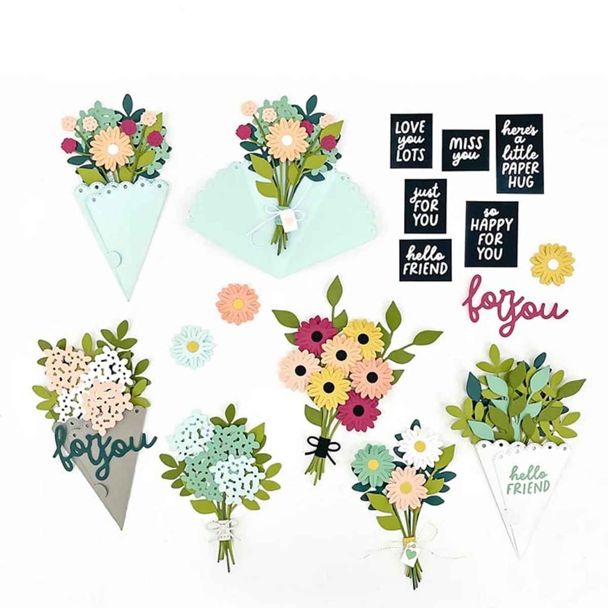 5845扇形花束 Scrapbook DIY相册切割模具蚀刻压花模具+透明印章