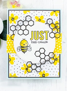 6452蜂窝背景框 切割模板DIY模具cutting die手账Scrapbook制作