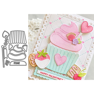 die贺卡Scrapbook手账制作 cutting 6123蛋糕 切割模板DIY模具