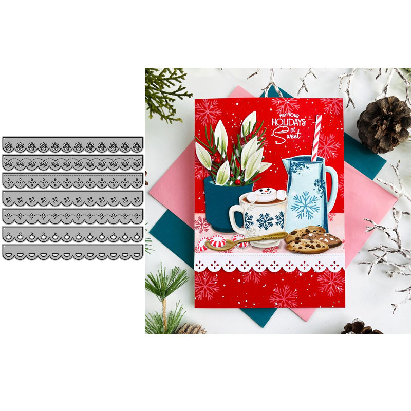 6090蕾丝花边切割模板DIY模具 cutting die贺卡Scrapbook手账制作