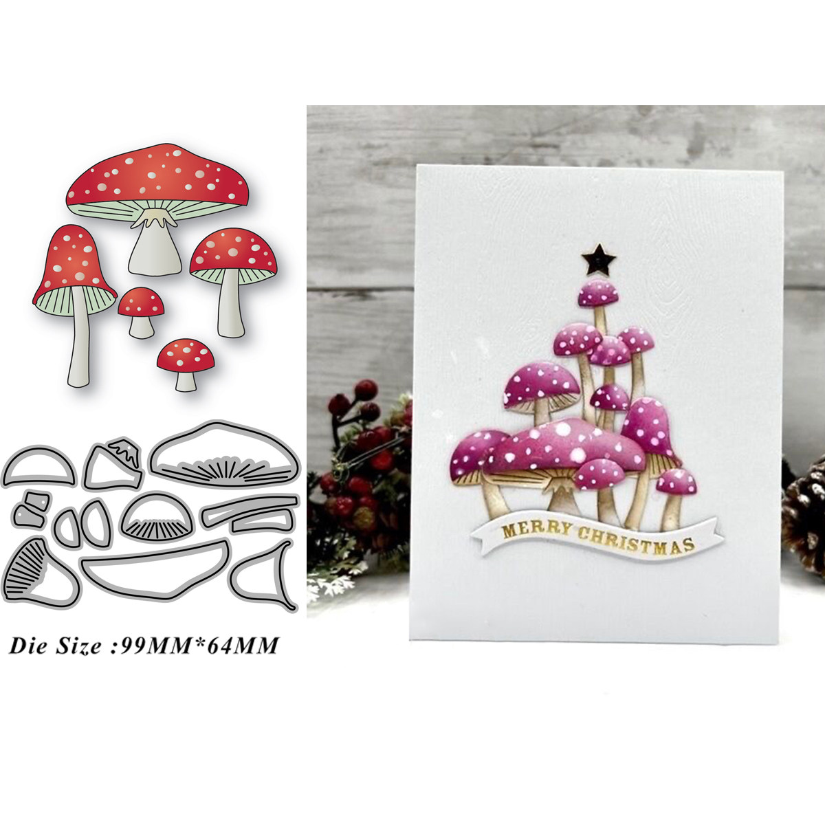 7228蘑菇 切割模板DIY模具cutting die贺卡Scrapbook相册手账制作