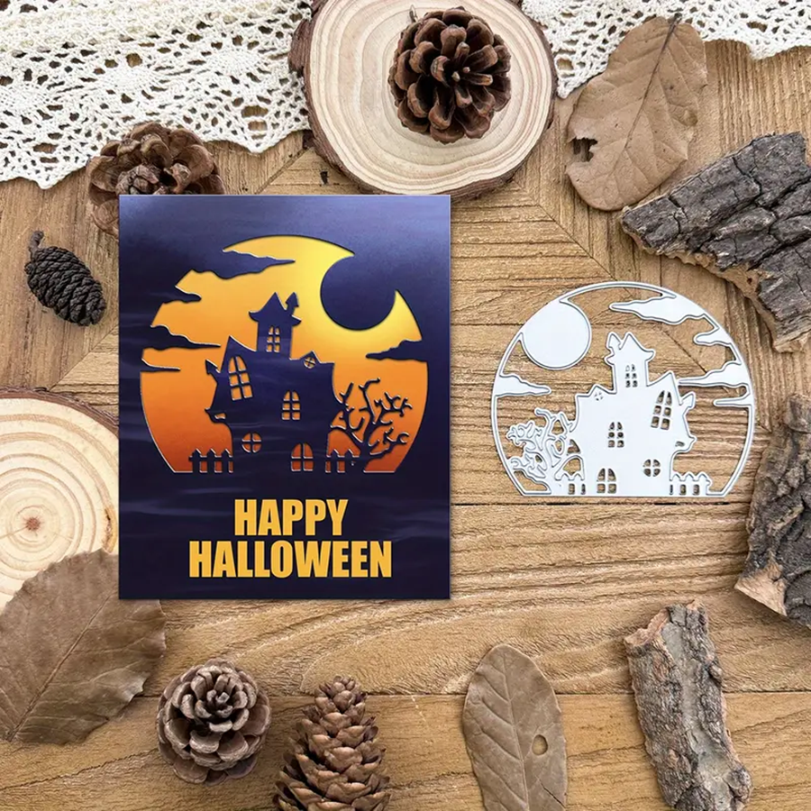 6962万圣节城堡 切割模板DIY模具cutting die贺卡相册手账制作