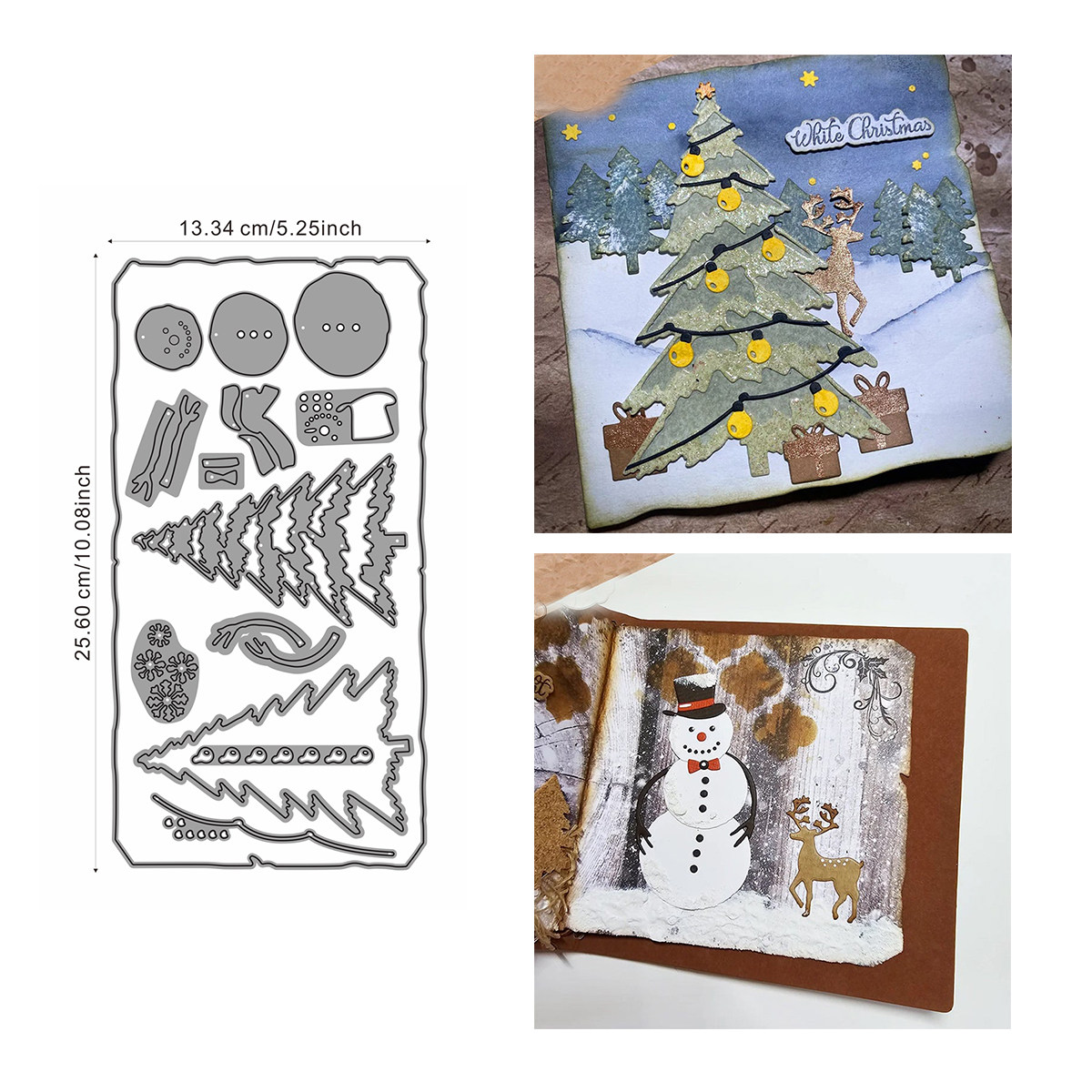 雪人圣诞树 切割模板DIY模具cutting die贺卡Scrapbook手账制作