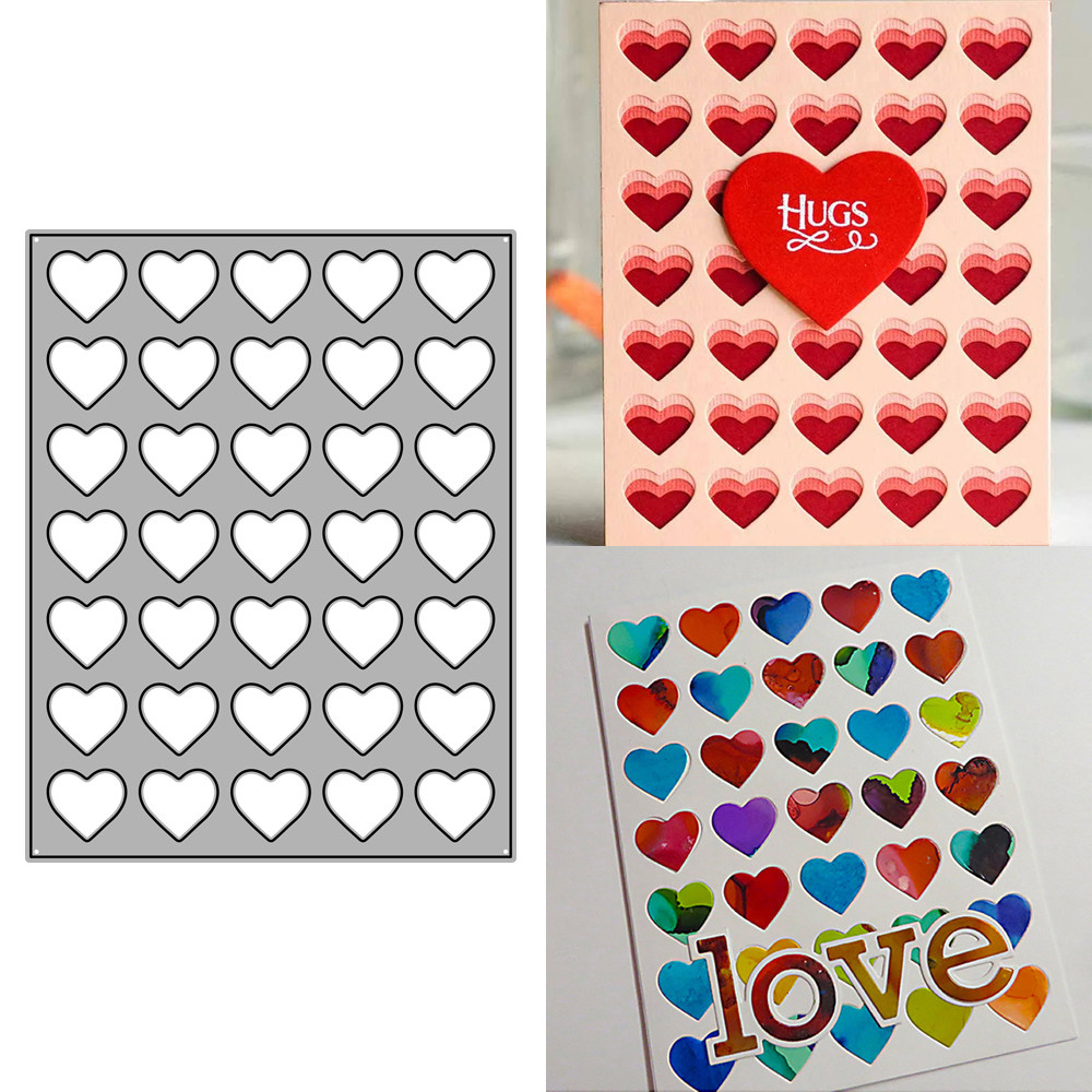 7256爱心背景 切割模板DIY模具cutting die贺卡Scrapbook手账制作