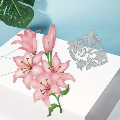 7480百合花 切割模具DIY cutting die碳钢模板Scrapbook手账制作
