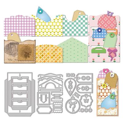 7711卡袋吊牌 切割模板DIY模具cutting die手账Scrapbook贺卡制作