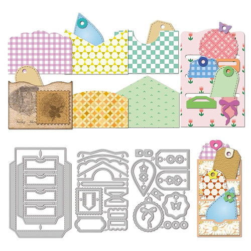 7711卡袋吊牌 切割模板DIY模具cutting die手账Scrapbook贺卡制作
