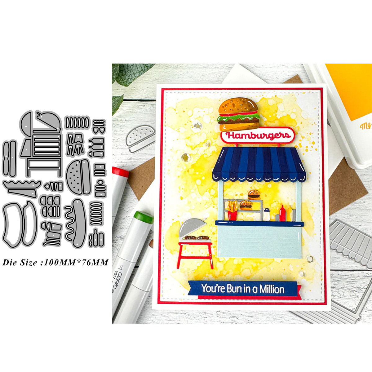 7328烧烤工具切割模具DIY cutting die碳钢模板Scrapbook手账制作