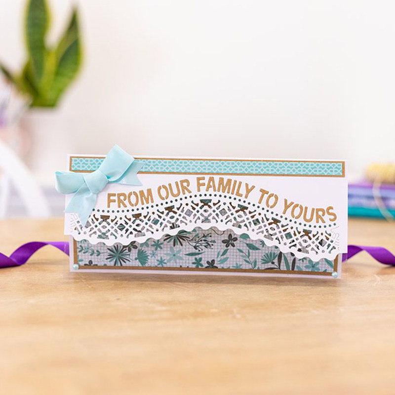 3032单词花边切割模具DIY cutting die碳钢模板Scrapbook手账制作