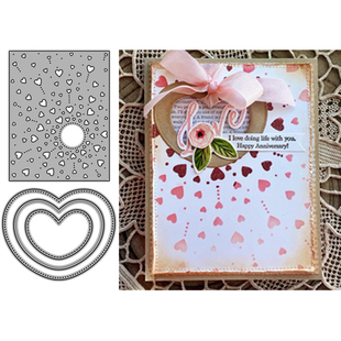 6084爱心背景切割模板DIY模具 die贺卡Scrapbook手账制作 cutting