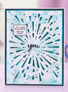 6313烟花背景 切割模板DIY模具cutting die手账Scrapbook贺卡制作