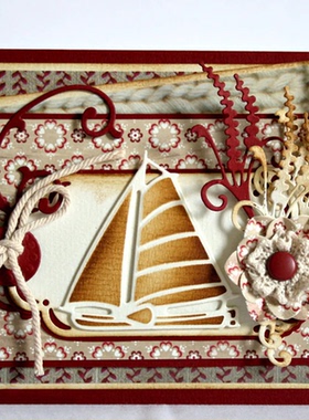 7664-7665帆船切割模板DIY模具cutting die手账Scrapbook贺卡制作