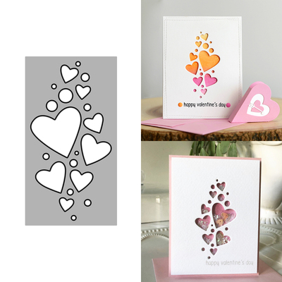 7267爱心背景 切割模板DIY模具cutting die贺卡Scrapbook相册制作