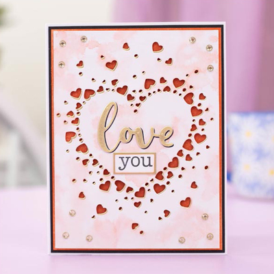 6314爱心背景 切割模板DIY模具cutting die手账Scrapbook贺卡制作