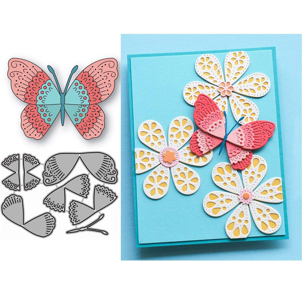 8094蝴蝶切割模板DIY模具Cutting die Scrapbook手账贺卡相册制作