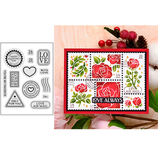 透明印章图章 硅胶成品 6608邮票印章DIY Scrapbook贺卡手账制作