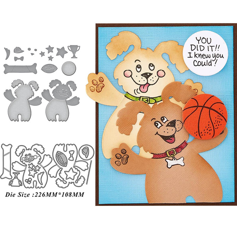5778奖杯熊 切割模板DIY模具cutting die贺卡Scrapbook手账制作