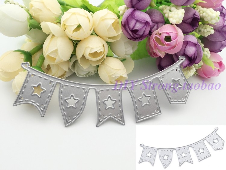 切割模板DIY模具cutting die贺卡相册Scrapbook手账制作 旗帜S05