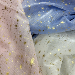 星空欧根纱布料 烫金满天星亮丝绉纱大袖衫蓬蓬裙lolita童装面料