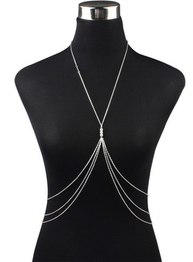 欧美配饰女式多层合金电镀身体链