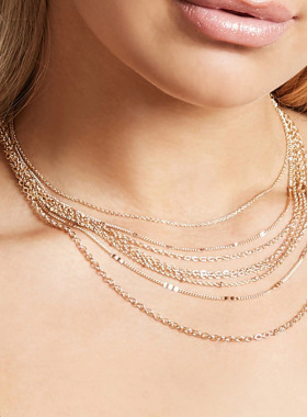 欧美跨境饰品街拍潮流新款链式层