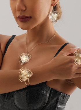 欧美跨境饰品复古气质夸张心形项