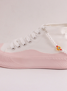 欧美外贸配饰 潮流嘻哈恶魔之眼鞋链女 仿珍珠小众设计单层鞋饰品