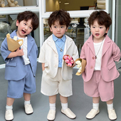 韩版 男童夏季 花童礼服休闲帅气西服小男孩走秀演出服 套装 儿童西装